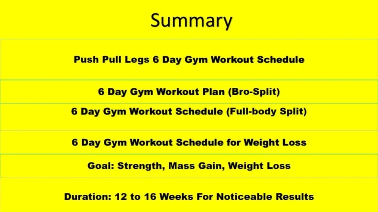 6-Day Gym Workout Schedule
